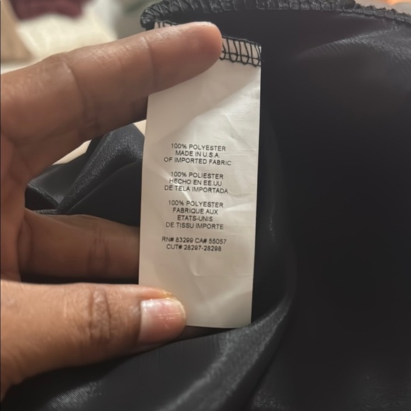 TASH + SOPHIE black satin like top halter knotted top size Large - Picture 5 of 6